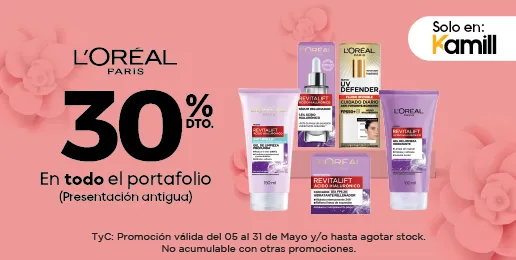 30% DE DESCUENTO EN LA MARCA LOREAL