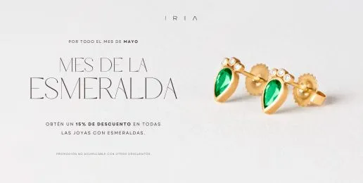 15% de dscto en todas las joyas con esmeraldas